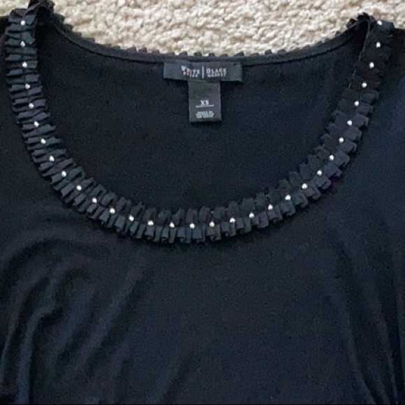 White House Black Market Black Embellished Tee - Picture 5 of 6